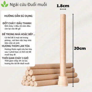 Hộp 10 cây nhang ngải cứu Tuệ Hải Đường dùng trong châm cứu///1