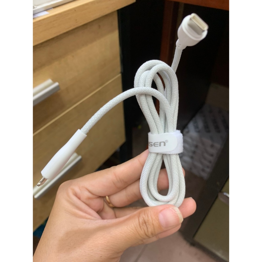 Cáp sạc nhanh PD 27W (C to L) sạc nhanh cho điện thoại 11/12/13/14 series  Pisen CL-FC11 dây dù dài 1.2m