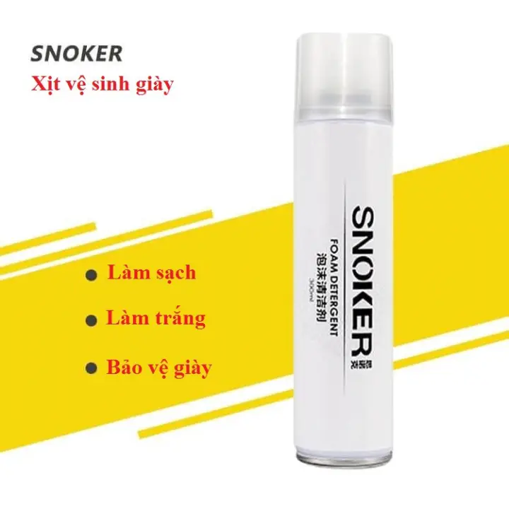 ⭐CHAI XỊT BỌT LÀM SẠCH GIÀY SNOKER - CHAI XỊT TUYẾT TẠO BỌT VỆ SINH GIÀY TRONG 5 PHÚT - SẠCH VẾT BẨN ĐẾN TỪNG CHI TIẾT: Mua bán trực tuyến Giày