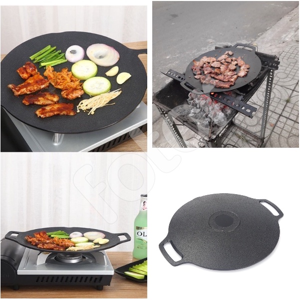 FREESHIP] CHẢO GANG NƯỚNG ĐÁY CẠN 2 QUAI 34cm | Shopee Việt Nam