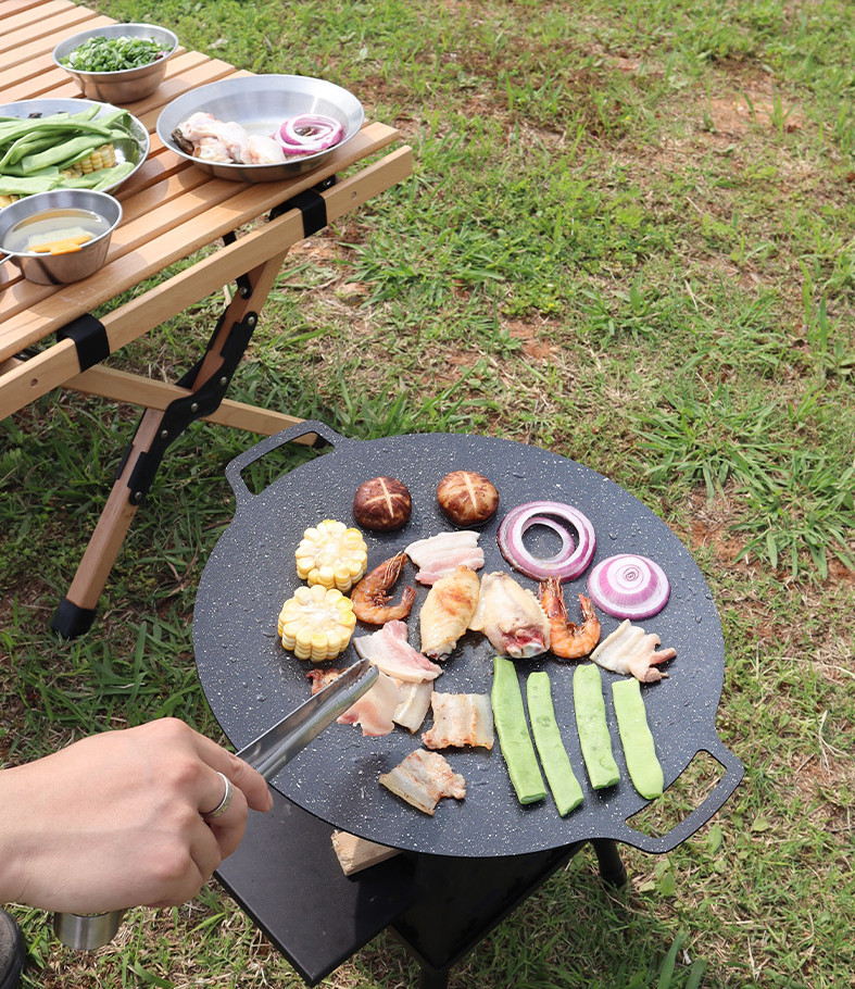 Chảo gang nướng chống dính xuất Hàn size 34cm - Linh Kiện Khánh Nhân