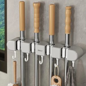 Giá đỡ cây lau nhà chổi đa năng (4 kẹp 5 móc)