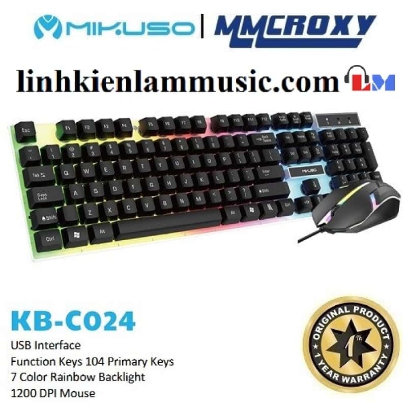 Combo bàn phím + chuột máy tính có dây Mikuso KB-C024