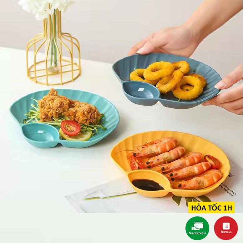 Mua Đĩa Hình Vỏ Sò Mẫu Mới Nhất, Có Ngăn Gia Vị tại Kho gia dụng tiện ích 123