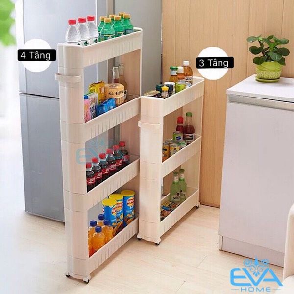 Kệ Nhựa 4 Tầng Có Bánh Xe Kéo Tiết Kiệm Không Gian giá sỉ, giá bán buôn - Thị Trường Sỉ