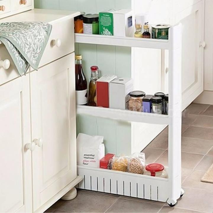 Giảm giá Kệ để đồ chai lọ 3 tầng có bánh xe đa năng tiện dụng - BeeCost