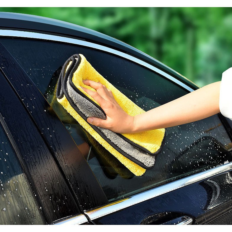 RẺ NHẤT VN] Khăn lau xe chuyên dụng SIÊU THẤM, KHÔNG BÔNG XÙ Microfiber | Shopee Việt Nam