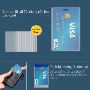Combo 10 Túi Đựng Card Visit, Atm, Cmnd, Cccd Trong Suốt