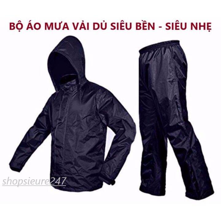 HÀNG LOẠI 1 - ÁO MƯA BỘ VẢI DÙ CAO CẤP - ÁO MƯA NGƯỜI LỚN LOẠI XỊN GỒM ÁO VÀ QUẦN - BỘ QUẦN ÁO ĐI MƯA CHỐNG THẤM CHỐNG LẠNH | Lazada.vn