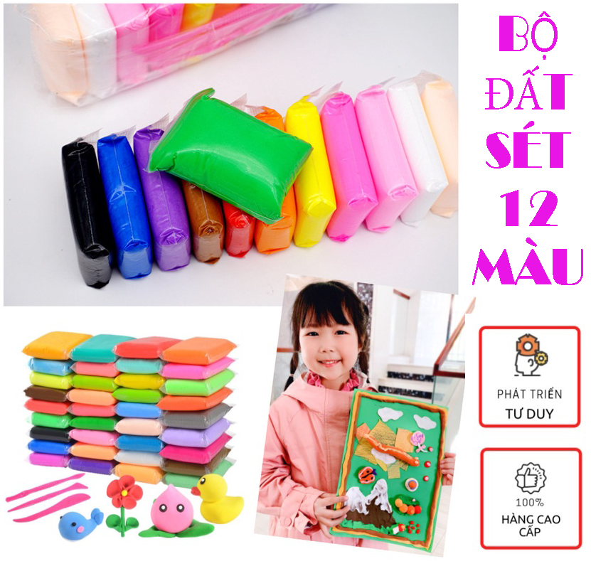 BỘ 12 ĐẤT SÉT 12 MÀU SÁNG TẠO CHO BÉ - Vi Tính Phát Đạt
