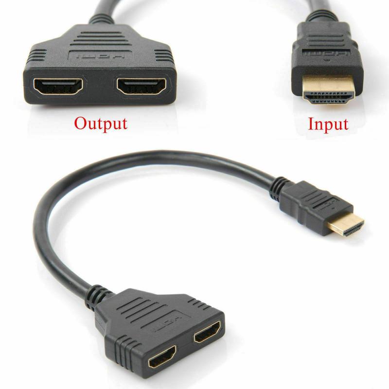 Hình ảnh Dây cáp chuyển đổi DIYMORE chia 2 cổng HDMI 1080P đầu cắm sang lỗ cắm 2 trong 1 #3