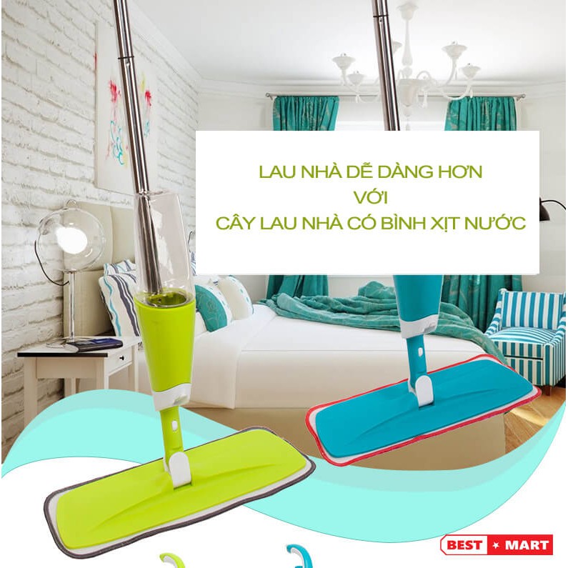 Cây lau nhà kèm bình xịt nước tiện dụng | Chổi lau nhà vắt phẳng kèm bình phun nước | Shopee Việt Nam