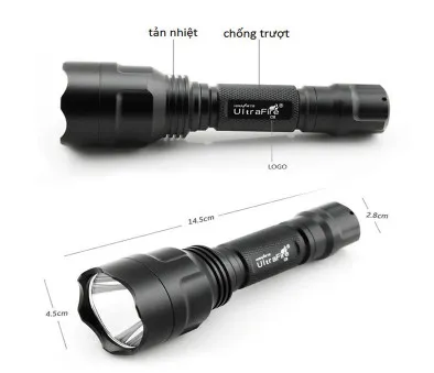Đèn Pin siêu sáng Japan Nhật Bản thương hiệu Police C8 3 Chế Độ Có Ron Chống Nước - tặng kèm pin và đế sạc pin | Lazada.vn