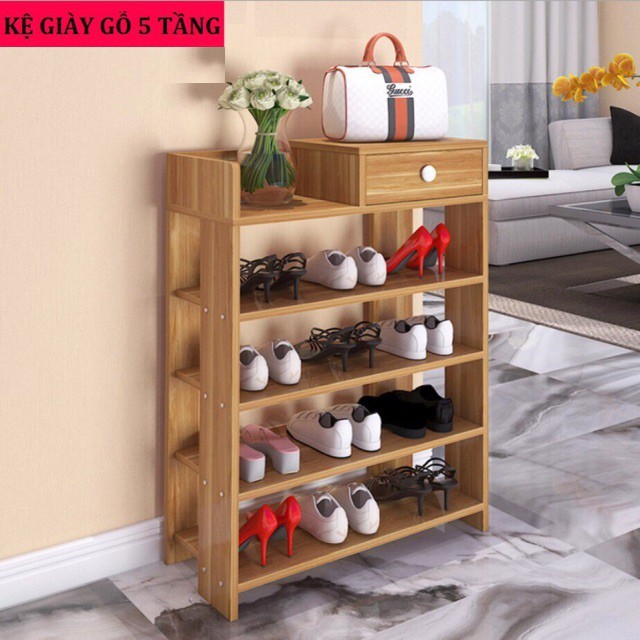 Kệ giày dép gỗ 5 tầng có ngăn kéo để đồ | Shopee Việt Nam