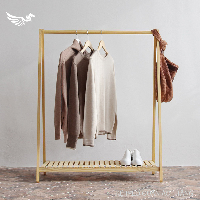 Kệ Treo Quần Áo 1 Tầng Chữ A Gỗ Thông Đẹp Giá Rẻ Tại Bạch Mã