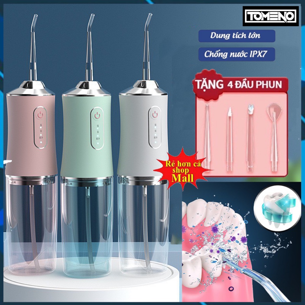 máy tăm nước Oral Irrigator chống nước - tặng 4 đầu vệ sinh răng - tăm nước vệ sinh răng miệng , tiện lợi sử dụng - Máy tăm nước | VinMerc.com