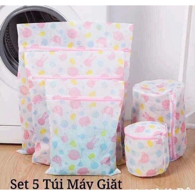 Sét túi giặt 5 chi tiết trắng và hoa | Shopee Việt Nam