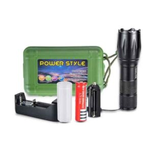 Đèn Pin Police T6 (hộp Nhựa Xanh) và Đèn Pin Phát Sáng F15-T - Đèn Pin T6