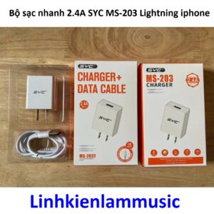 Bộ sạc nhanh 2.4A SYC MS-203 Lightning iphone. PU///DL