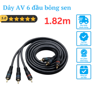 Cáp AV 6 đầu bông sen 1.82m PCTTCA006/ MS-04 Hàng xuất khẩu châu Âu. (HGL)