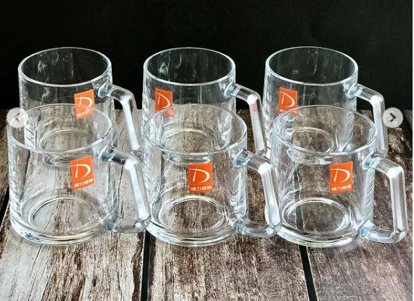 BỘ 6 LY THỦY TINH 350ML CÓ QUAI DELI TZ401