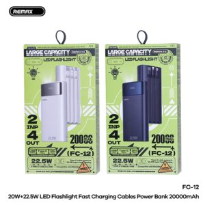 Pin dự phòng sạc nhanh 22.5W Remax FC-12 20.000mah