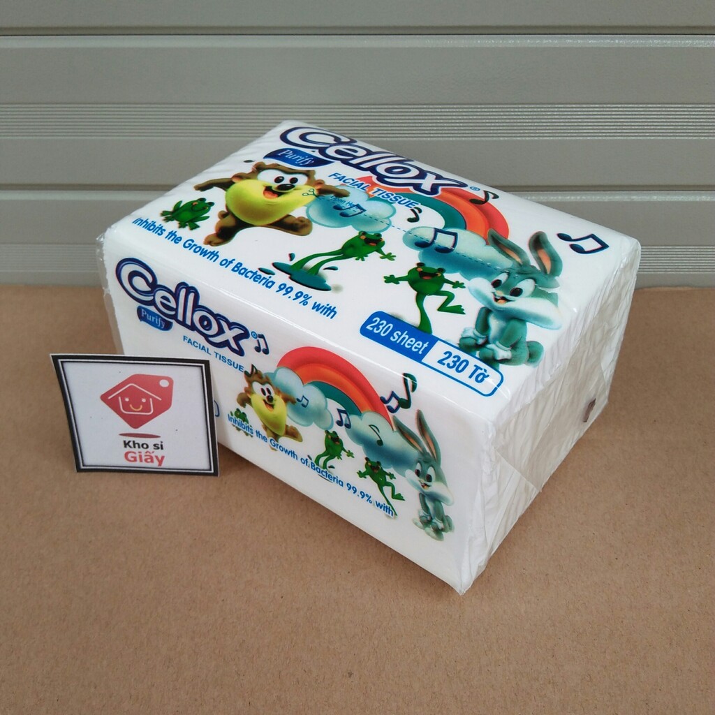 Giấy rút lụa Cellox 230 tờ 3 lớp dai mềm mịn [Mẫu mới]