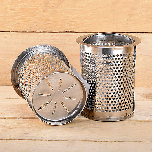 Combo 02 dụng cụ lọc rác bồn rửa chén inox (dạng lồng trụ)