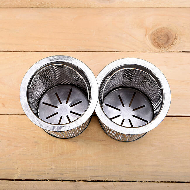 Combo 02 dụng cụ lọc rác bồn rửa chén inox (dạng lồng trụ)