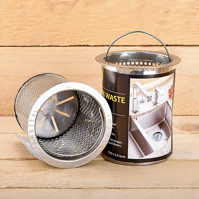 Combo 02 dụng cụ lọc rác bồn rửa chén inox (dạng lồng trụ)