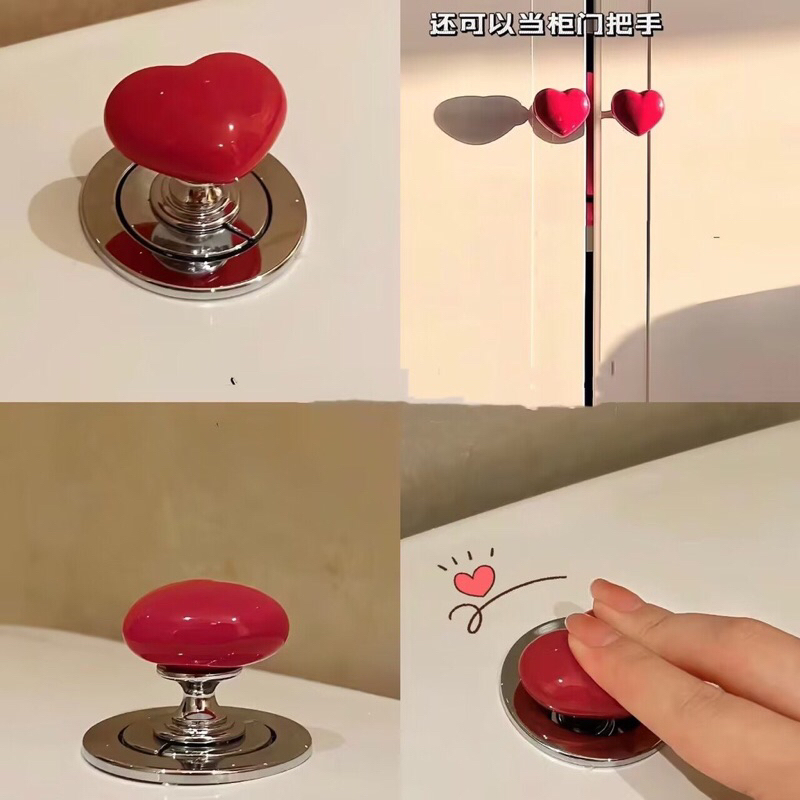 Nút nhấn bồn cầu hình trái tim đầy màu sắc