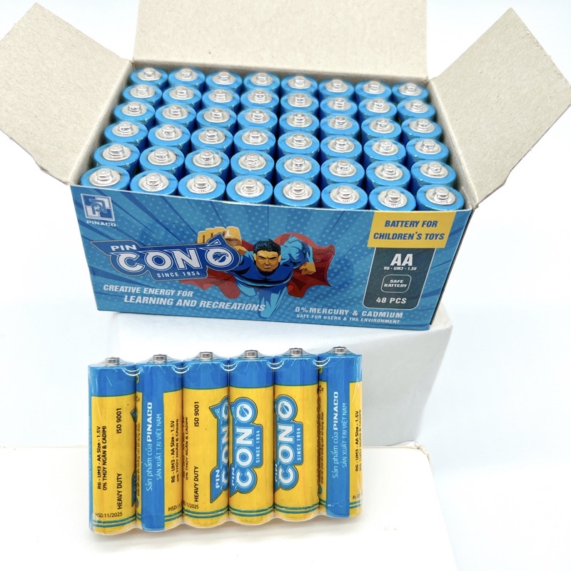 Hộp 48 viên Pin Tiểu Con Ó Pinaco - Pin AA 1.5V - MUA HÀNG CHÍNH HÃNG VN