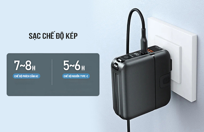 Pin sạc nhanh 22.5w Remax RPP-20 15.000mAh dự phòng kèm cáp liền pin + chân cắm ghim sạc ổ điện gập gọn + giá đỡ điện thoại QC3.0 + PD 18w chính hãng ...