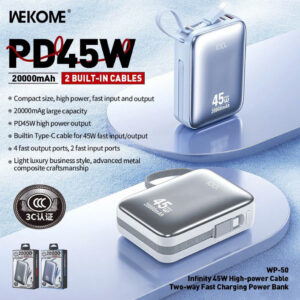 Pin dự phòng Sạc nhanh 45W WEKOME WP-50 50.000mAh. BP. G.itx2