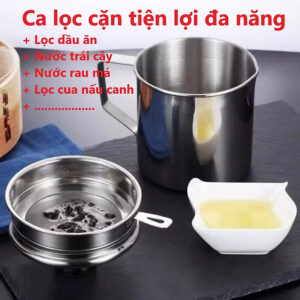 Ca Lọc Cặn Dầu Ăn Cao cấp Có Nắp Đậy Inox