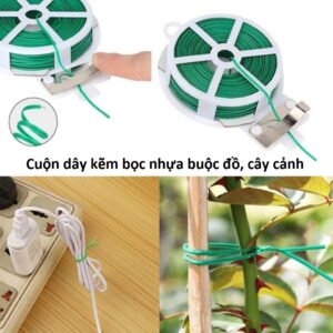 Cuộn dây kẽm bọc nhựa buộc đồ, cây cảnh 50M