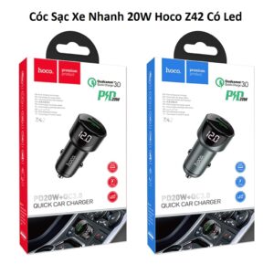 Cóc Sạc Xe Nhanh 20W Hoco Z42 Có Led