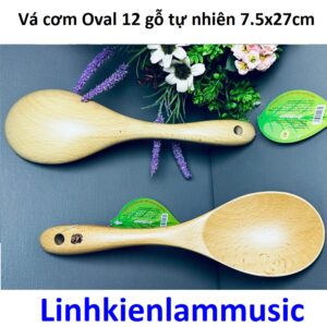 Vá cơm Oval 12 gỗ tự nhiên 7.5x27cm