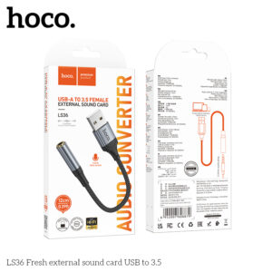 Cáp Chuyển USB Ra Tai Nghe 3.5mm Hoco LS36 12cm