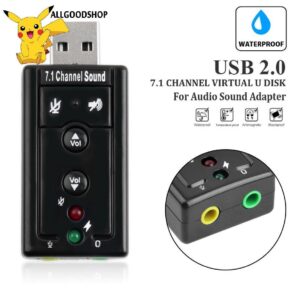 Đầu cắm USB ra Sound 7.1 (Cam/Đen) và USB Ra Sound 5.1 - USB ra Sound 7.1 (Cam/Đen)