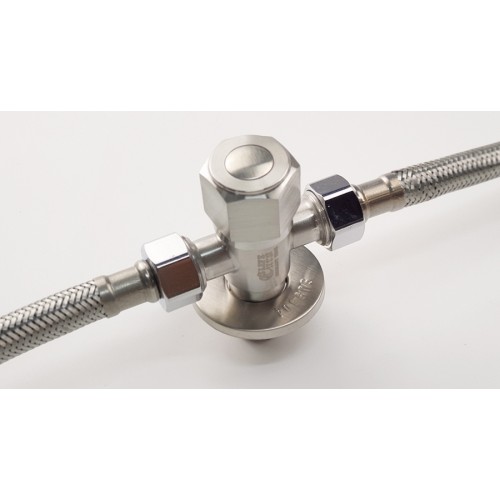 Van chia giảm áp - khóa 2 đường nước Inox SUS 304 Eurolife EL-VG03 (Trắng vàng)