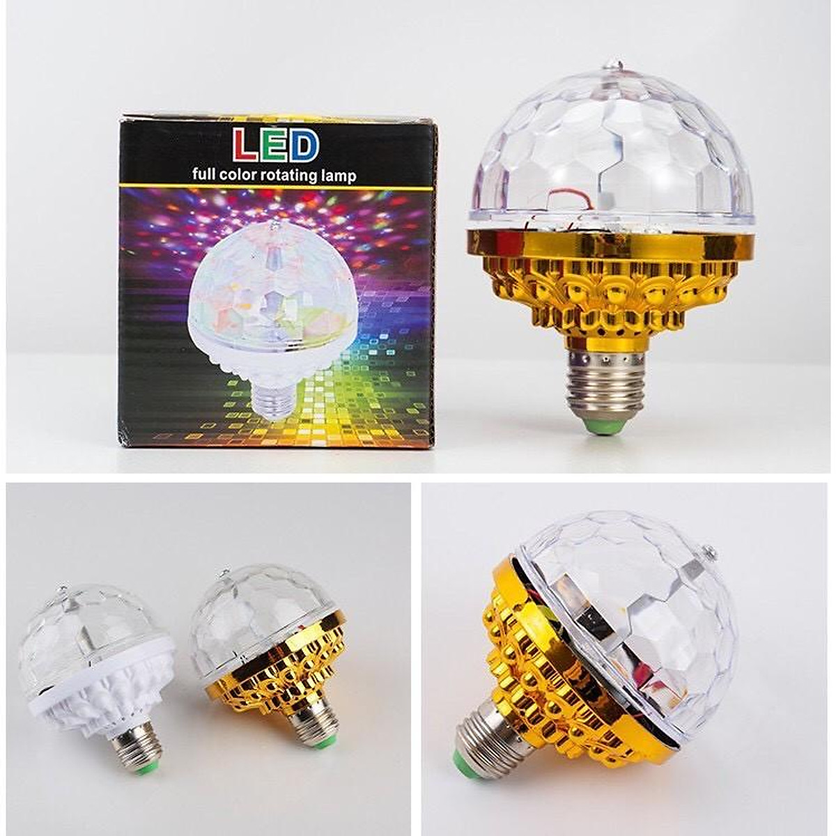 Mua Đèn LED Xoay 7 Màu Nhiều Hiệu Ứng Tia Chớp Nhấp Nháy Theo Tiếng Nhạc, Đổi Màu, An Toàn Khi Sử | Tiki