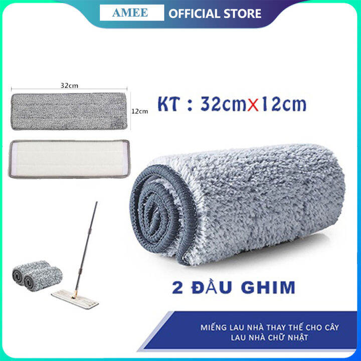 Bông lau nhà chữ nhật dùng cho bộ lau nhà thông minh, miếng lau nhà thay thế, rẻ lau nhà bộ cây lau nhà tự vắt 2 đầu gắn | Lazada.vn
