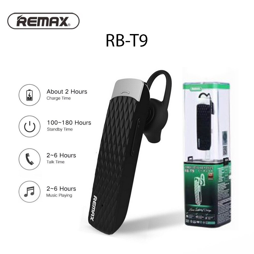 Remax RB-T9 Wireless Bluetooth Single Earphone With HD Voice For Call Phone | Daraz.com.bd