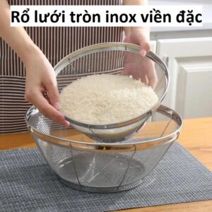 Rổ lưới tròn inox viền đặc 22cm