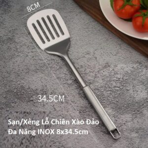 Sạn/Xẻng (Lỗ) Chiên Xào Đảo Đa Năng INOX 8x34.5cm