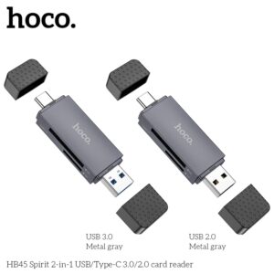 Đầu Đọc Thẻ 2in1 TF/SD cổng USB/Type C Hoco HB45 (Loại 2.0)
