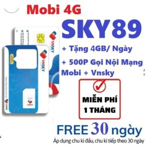 Sim 4G Mobifone Sky89 ngày 4GB X 1 tháng