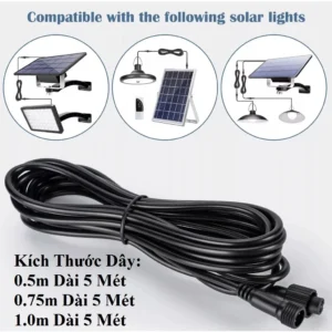 Dây điện Nối Tấm Pin Năng Lượng Mặt Trời 0.50m (Nhỏ)/ 0.75m (Trung)/ 1.0m (Lớn) 5 Mét - 0.75m (Trung)