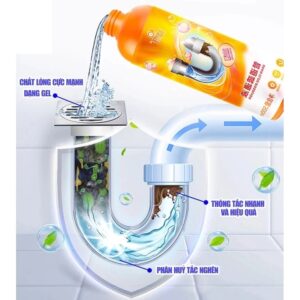 Bột vệ sinh khử mùi ống cống cchai màu cam 500ml